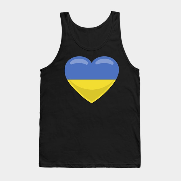 Ukraine Flag Heart Tank Top by SunburstGeo